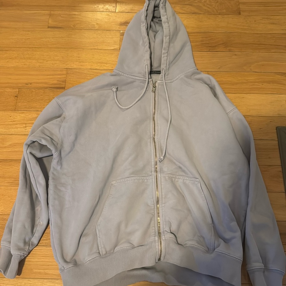 brandy light blue oversi zip up